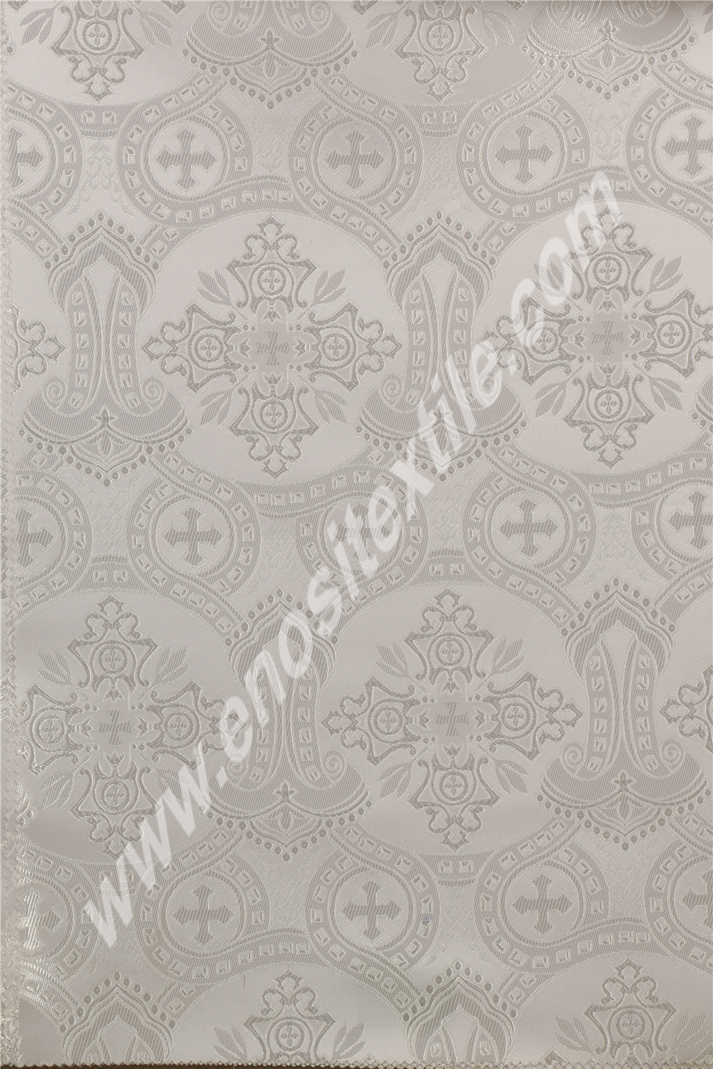 KL-051 White-Silver Brocade Fabrics